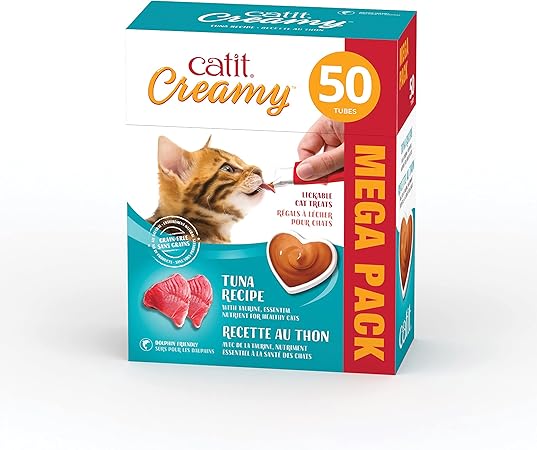 Catit Creamy Lickable Cat Treats 0.5-oz tubes - Tuna / Pack of 50 - Cat Treats 15