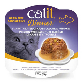 Catit Fish Dinner with Crab Flavor & Pumpkin 2.65-oz - Cat Food 1