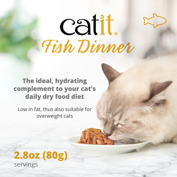 Catit Fish Dinner with Salmon & Green Beans Wet Cat Food (2.8 oz) - Cat Food 7