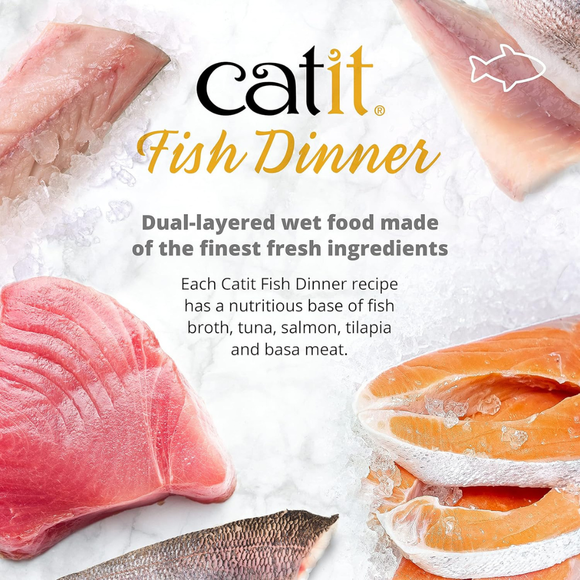 Catit Fish Dinner with Tuna & Carrots Wet Cat Food (2.8 oz) - Cat Food 4