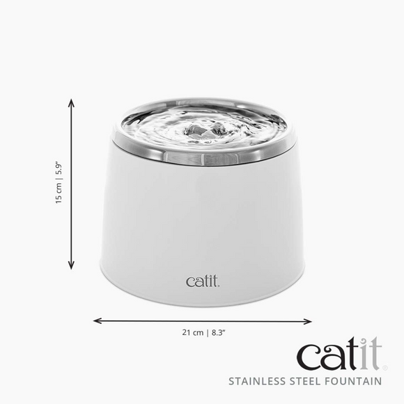 Catit Fresh & Clear Stainless Steel Cat Water Fountain (64 fl. oz.) - Cat Bowls & Feeders 9