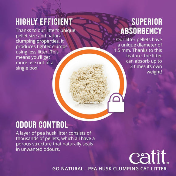 Catit Go Natural! Pea Husk Clumping Cat Litter - Cat Litter & Waste Disposal 3
