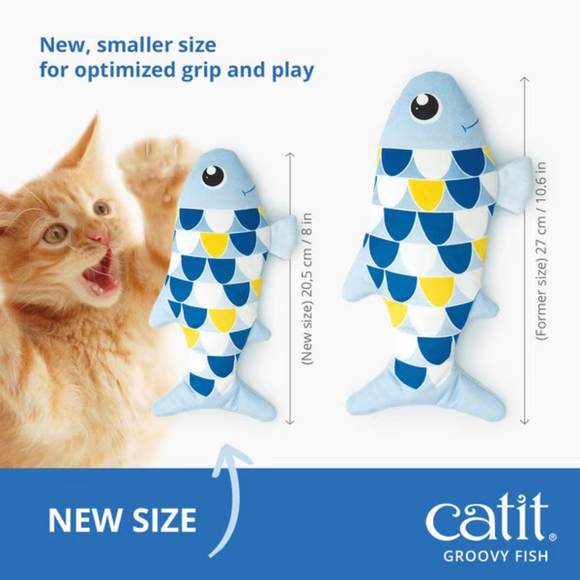 Catit Groovy Fish Motion-Activated Catnip Cat Toy Blue - Interactive Cat Toys 3