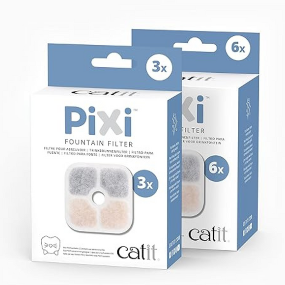 Catit PIXI Drinking Fountain Replacement Filters – Triple Action Filtration - Cat Bowls & Feeders 5