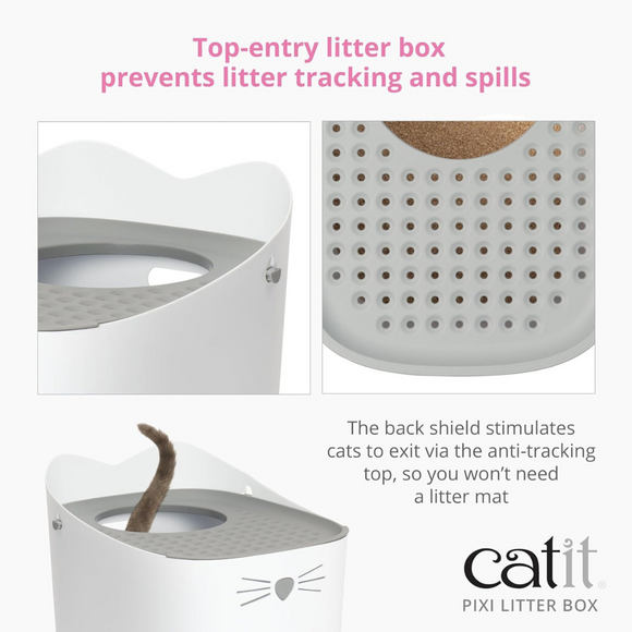 Catit PIXI Top-Entry Cat Litter Box (Gray) - Cat Litter Boxes 4