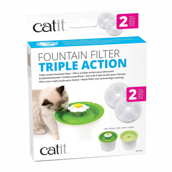 Catit Triple Action Fountain Filters For Catit Flower Fountains - Pack of 2 - Cat Bowls & Feeders 1