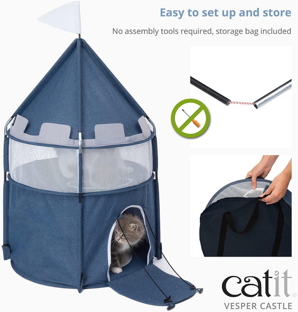 Catit Vesper Castle for Cats Blue - Cat Toy 4