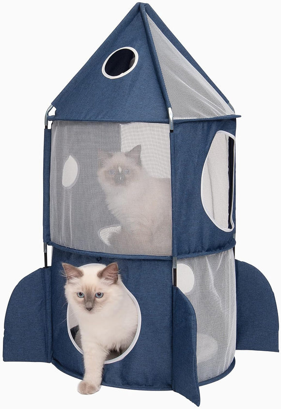 Catit Vesper Rocket Ship for Cats Blue - Cat Toy 1