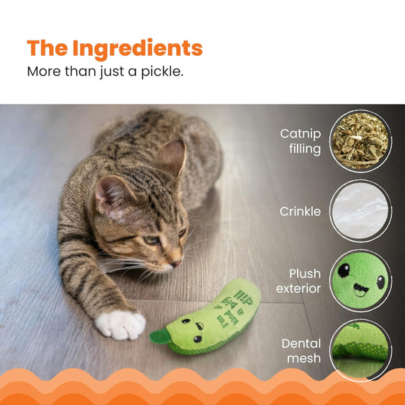 Catstages Crunchy Pickle Kicker Plush Cat Toy with Catnip - Plush Toy 4