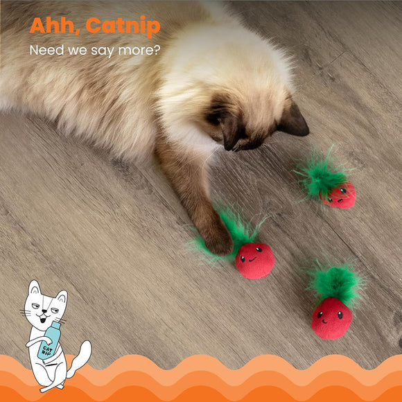 Catstages Straw-Babies Catnip Dental Cat Toys- 3 count