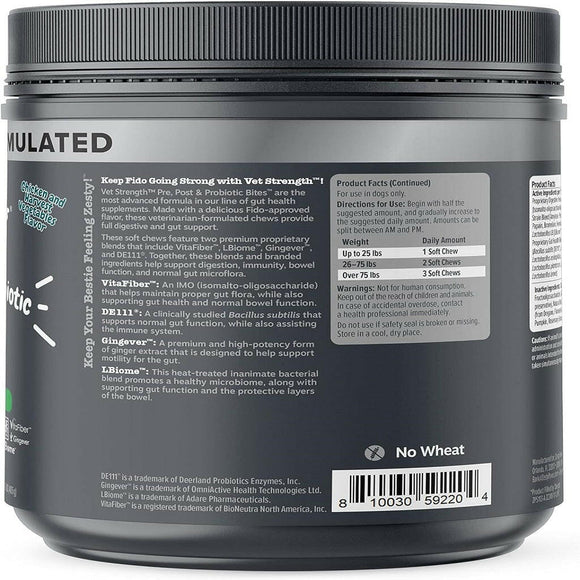 Zesty Paws Vet Digestive Gut & Probiotic Rotisserie Chicken Flavor Supplement For Dog (90 ct)