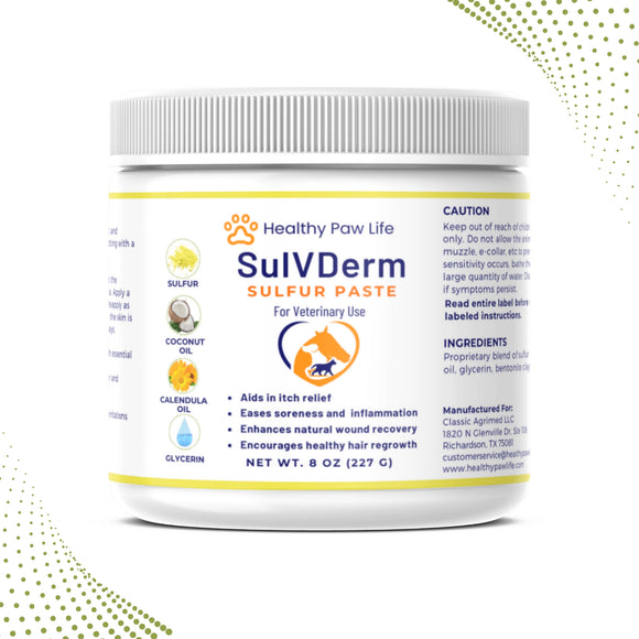 Healthy Paw Life SulVDerm Sulfur Paste for Dogs, Cats & Companion Animals, 8-oz
