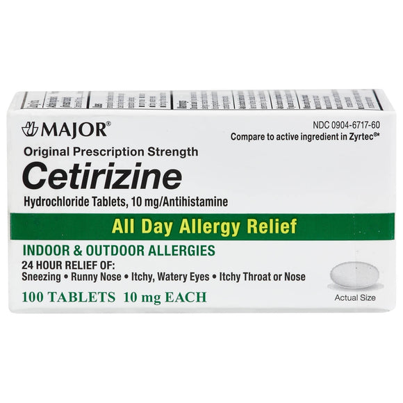 Cetirizine Hydrochloride 10mg (Manufacturer may vary) 100 Tablets - Online Dog Pharmacy: Supplements Vitamins