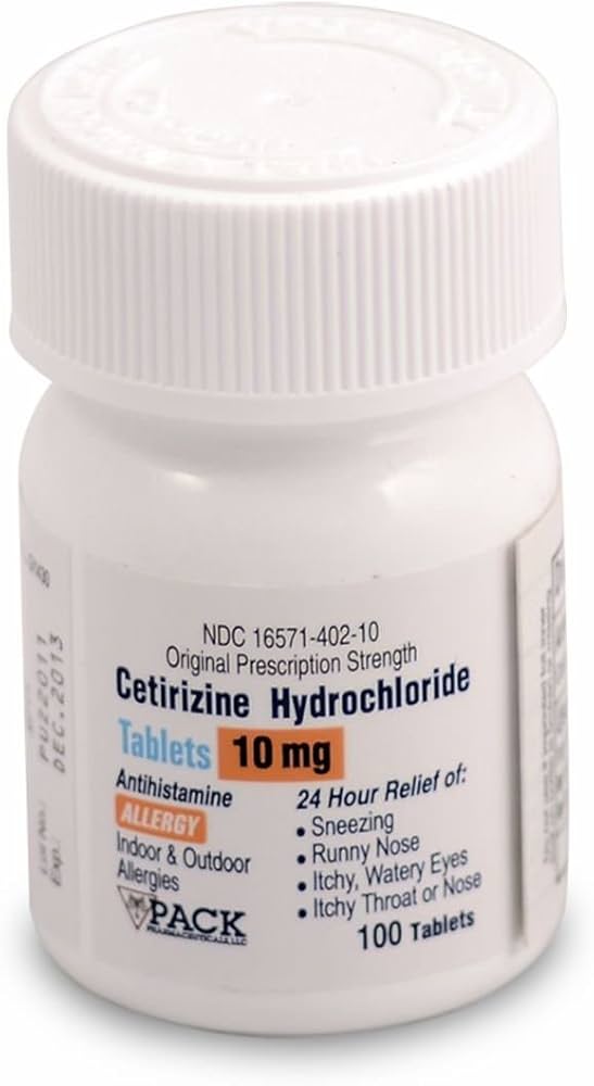 Cetirizine Hydrochloride 10mg (Manufacturer may vary) 100 Tablets - Online Dog Pharmacy: Supplements Vitamins
