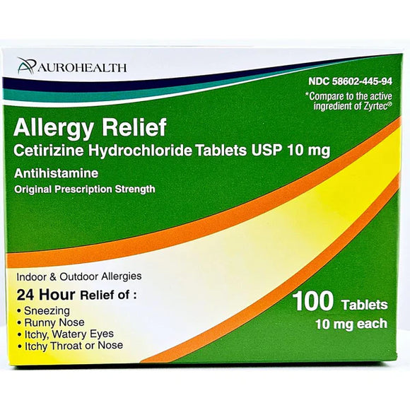Cetirizine Hydrochloride 10mg (Manufacturer may vary) 100 Tablets - Online Dog Pharmacy: Supplements Vitamins