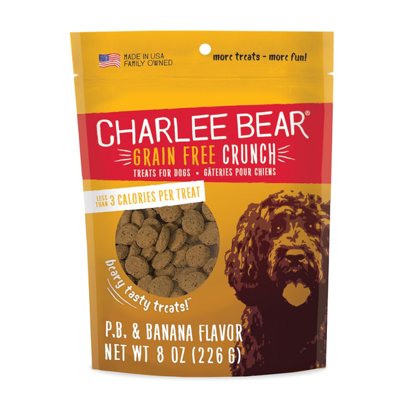 Charlee Bear Grain Free Crunch Dog Treats (8 oz) - P.B. & Banana - Dog Treats 16
