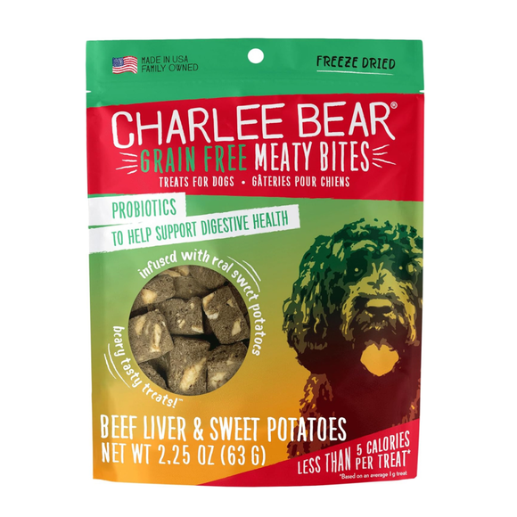 Charlee Bear Meaty Bites Dog Treats (2.25 oz) - Beef Liver & Sweet Potatoes - Dog Treats 7