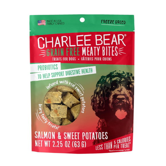 Charlee Bear Meaty Bites Dog Treats (2.25 oz) - Salmon & Sweet Potatoes - Dog Treats 17