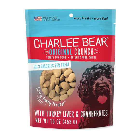 Charlee Bear Original Crunch Dog Treats - Turkey Liver & Cranberries / 16 oz - Dog Treats 20