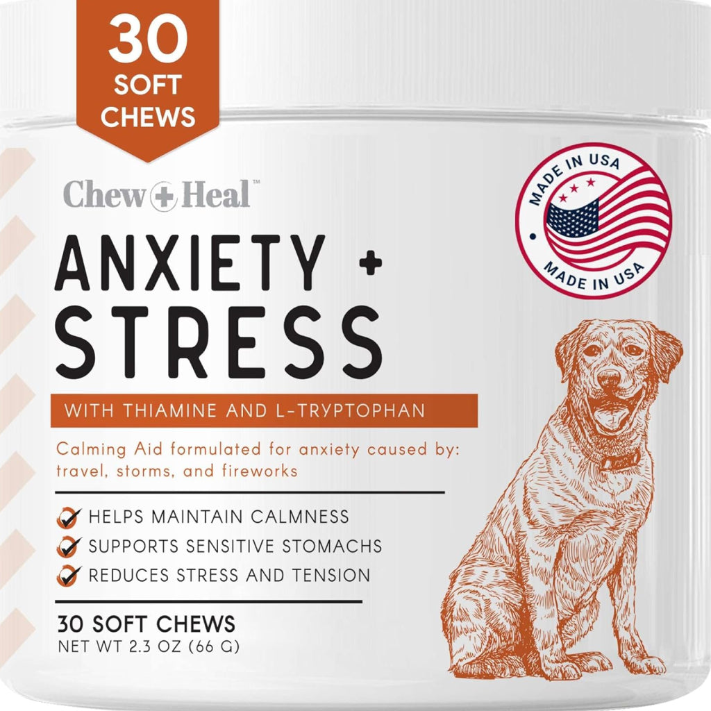 l carnitine anxiety Chew + Heal Natural Calming Dog Treats for Anxiety & Stress