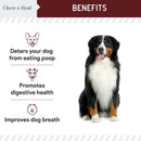 Chew + Heal Stop the Poo Chew Coprophagia Supplement for Dogs- Savory Lamb Flavor (120 Count)