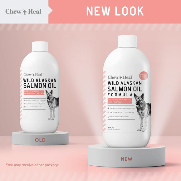 Chew + Heal Wild Alaskan Salmon Oil Formula for Healthy Skin and Coat For Dogs