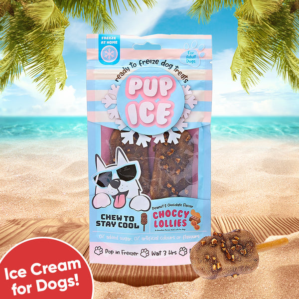 Ethical Pup Ice Choccy Lollies Peanut Butter & Chocolate Ready to Freeze Dog Treats, 2 pack