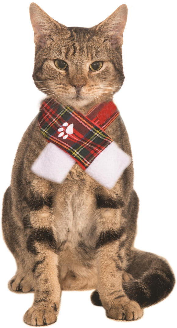 Christmas Scarf Pet Plaid Small/Medium Costume.