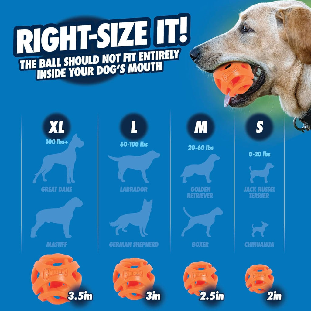 Chuckit! Breathe Right Air Fetch Ball - Durable Fetch Toy for Dogs