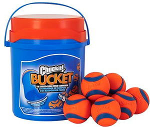 Chuckit! Bucket with 8 Medium Balls Toy For Dogs -Ultra - Dog Toys 1