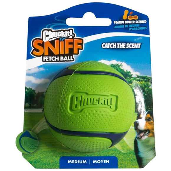 Chuckit! Sniff Fetch Scented Rubber Ball Toy For Dogs - Peanut Butter Scented (1 ball) - Dog Toys 6