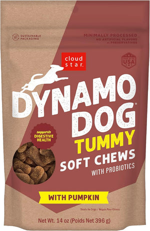 Cloud Star Dynamo Dog Tummy Soft Chews with Probiotic & Pumpkin, (14 oz)