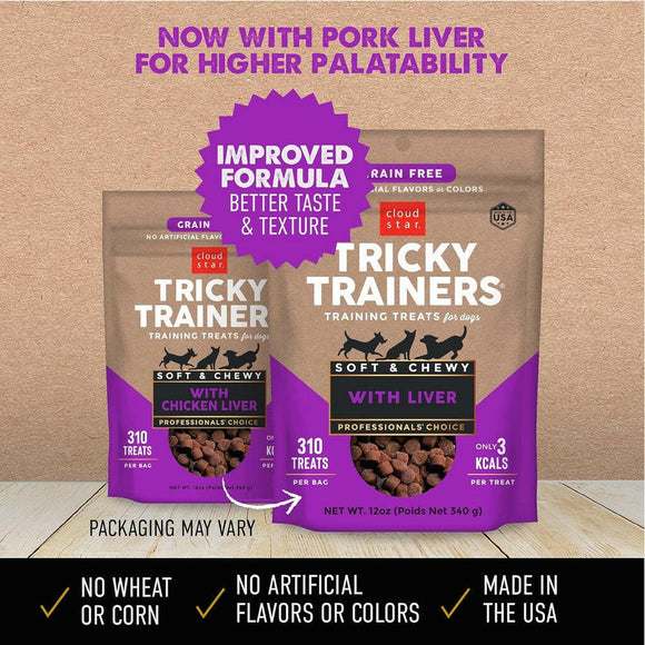 Cloud Star Tricky Trainers Grain Free Chewy Dog Treats Liver (12 oz)