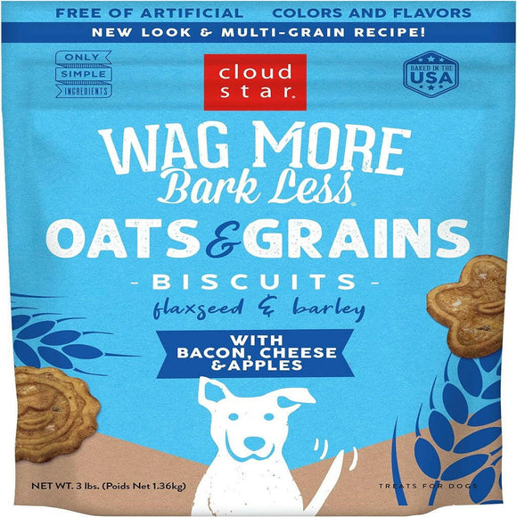 Cloud Star Wag More Bark Less Bacon Cheese & Apples Crunchy Dog Biscuits - 3 lb - Dog Biscuits & Crunchy Treats 11