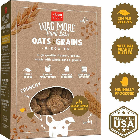 Cloud Star Wag More Bark Less Peanut Butter Crunchy Dog Treats (16 oz)