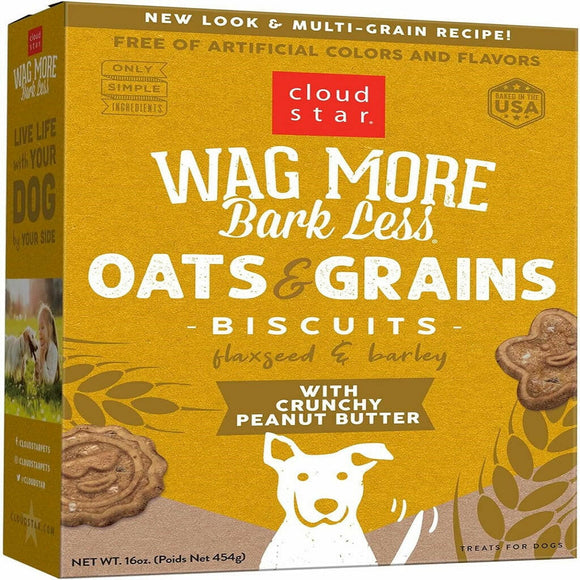 Cloud Star Wag More Bark Less Peanut Butter Crunchy Dog Treats (16 oz)