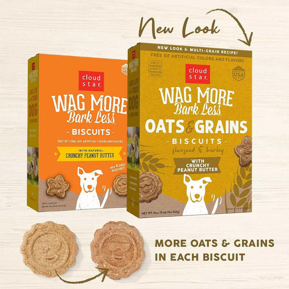 Cloud Star Wag More Bark Less Peanut Butter Crunchy Dog Treats (16 oz)