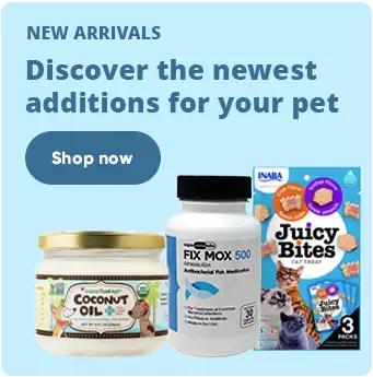 Coconut oil in a white jar with gold lid and label featuring cartoon dogs.