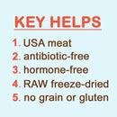 List of key helps for food products on a light blue background
