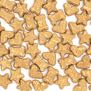 Dog treats shaped like bones, stars, and hearts on a white background
