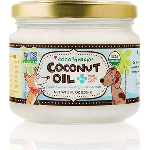 Cocotherapy Virgin Coconut Oil Supportive Care for Dogs Cats & Birds - 8-oz jar - Pet Vitamins & Supplements 1