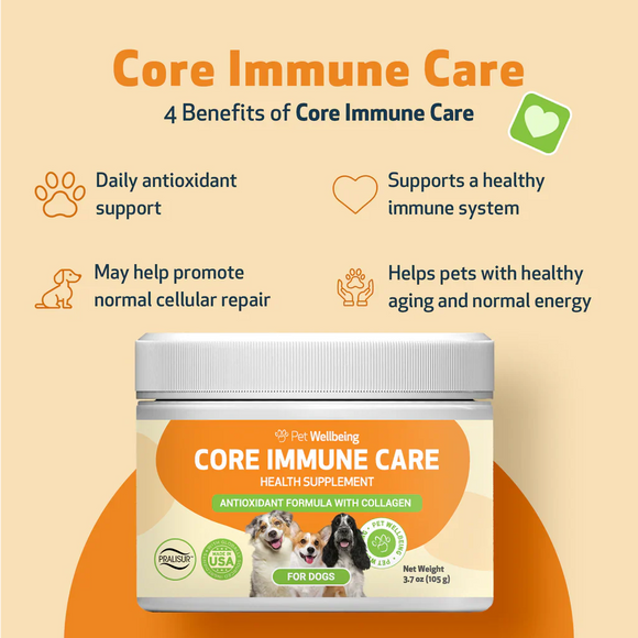 CORE IMMUNE CARE Daily Antioxidant and Nutritional Supplement for Dogs and Cats (3.7 oz) - Dog & Cat Supplements &