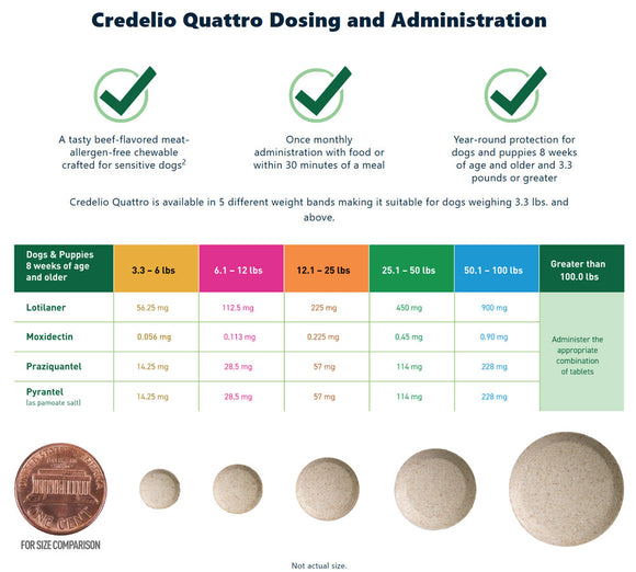 Credelio Quattro Flavored Chewable Tablets for Dogs