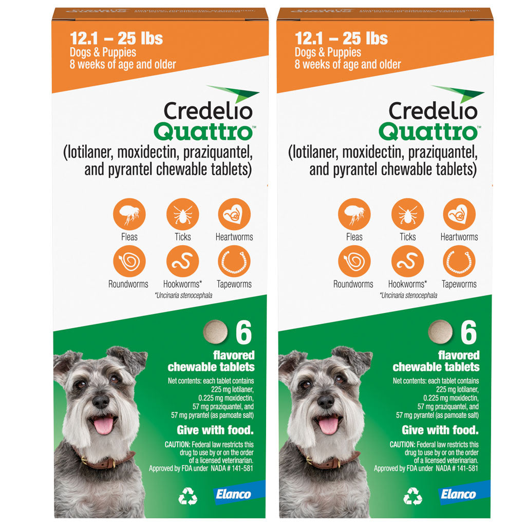 Credelio Quattro 6-in-1 Protection Chewable Tablets for Dogs