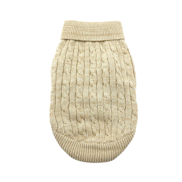 Doggie Design Combed Cotton Cable Knit Sweater for Dogs & Cats