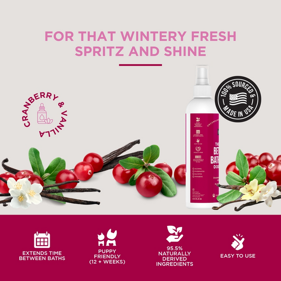 Natural Rapport The Only Between Bath Spray Dogs Need - Cranberry & Vanilla Scent