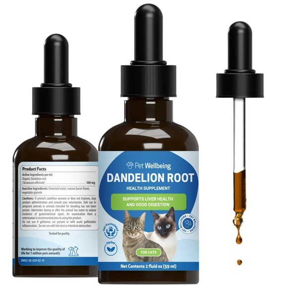 Dandelion Root Digestive & Liver Support for Cats 2-oz - Cat Digestive & Probiotics Supplements 1