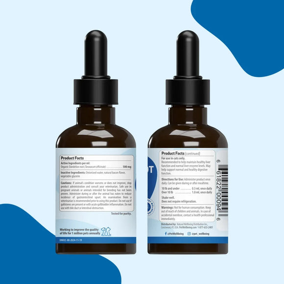 Dandelion Root Digestive & Liver Support for Cats 2-oz - Cat Digestive & Probiotics Supplements 12