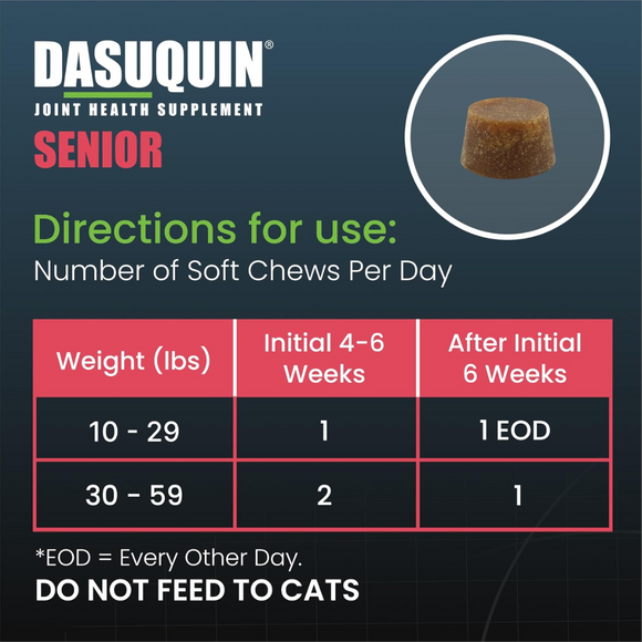 Nutramax Dasuquin Joint Health Soft Chews for Senior Dogs - Directions to use