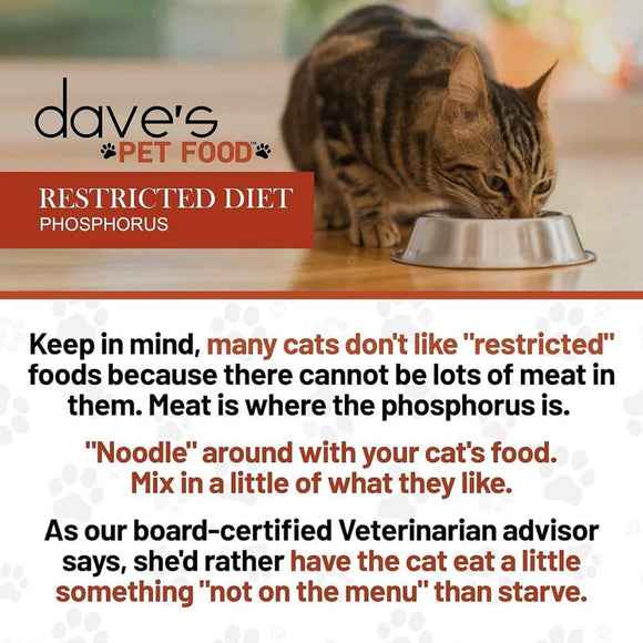 Dave's Pet Food Restricted Diet Phosphorus Chicken Liver & Chicken in Juice Wet Cat Food (5.5 oz, case of 24 cans)